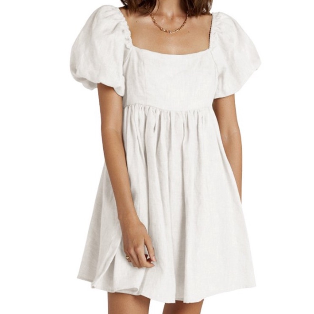 Zanzea Casual Square Neck Puff Sleeve Dress